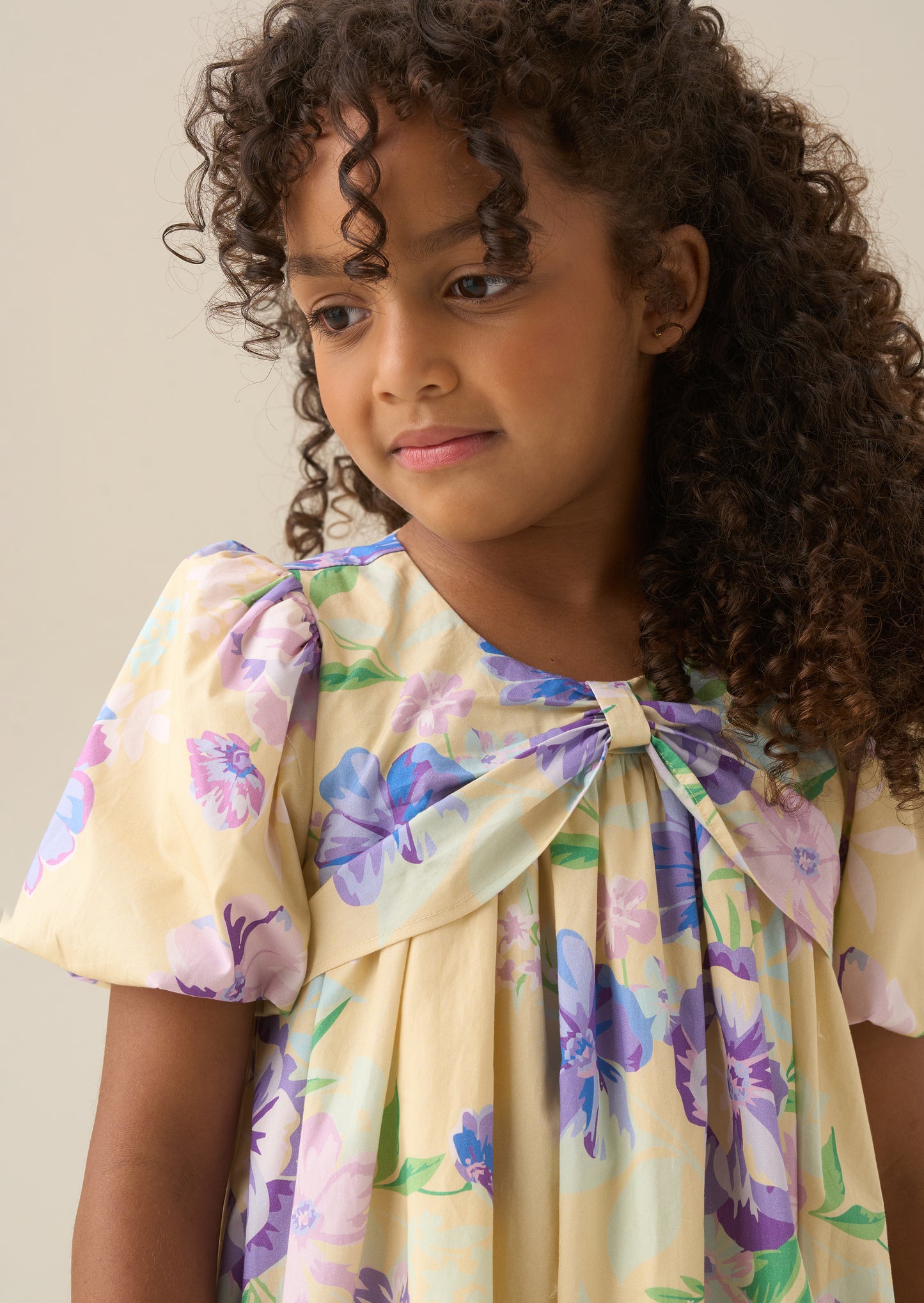 Lucia Floral Print Puff Sleeve Dress
