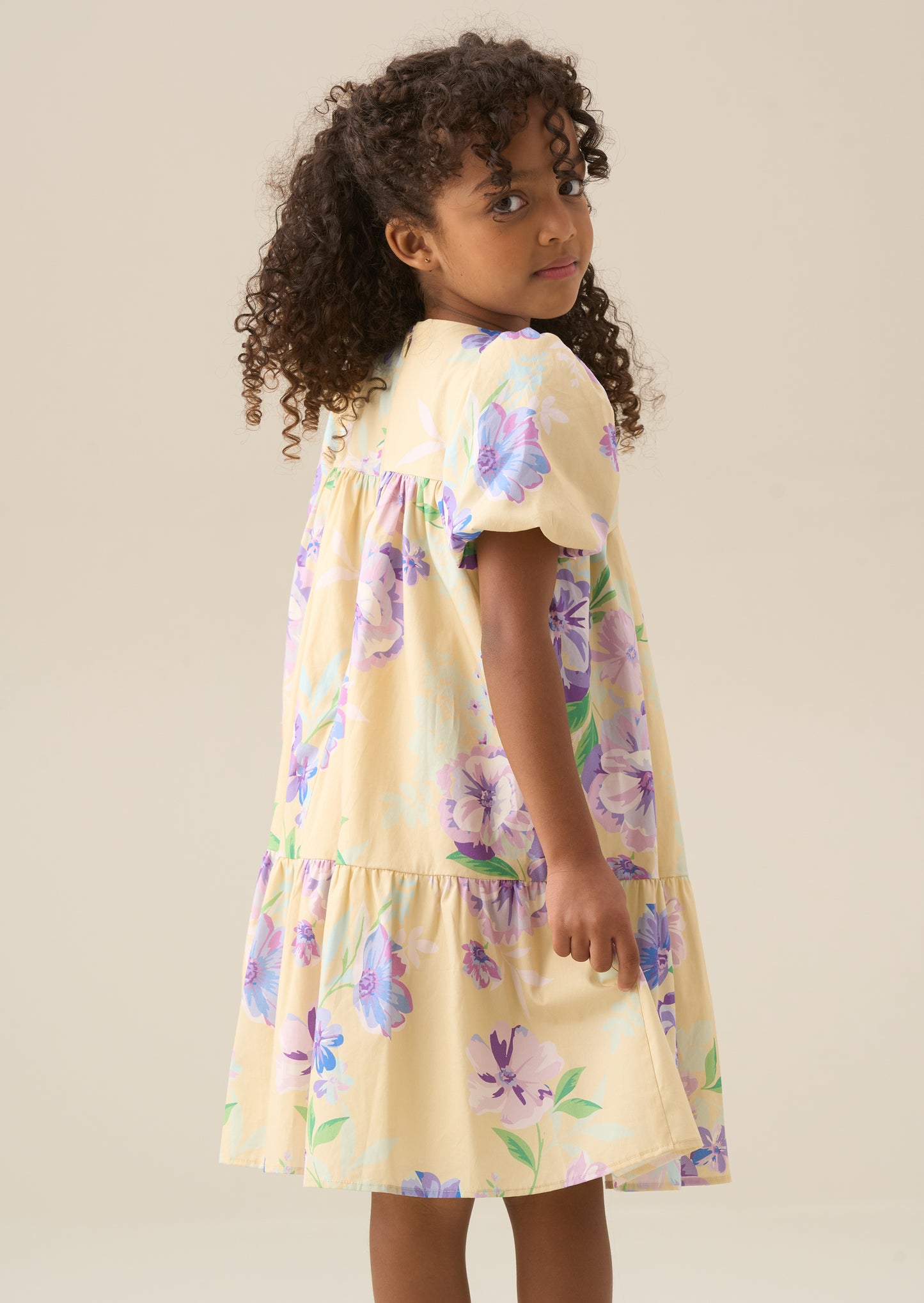 Lucia Floral Print Puff Sleeve Dress