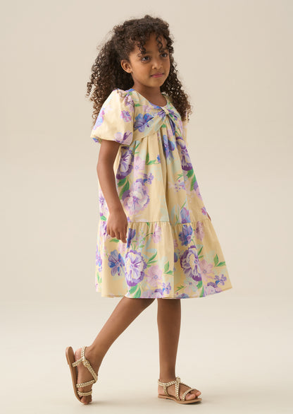 Lucia Floral Print Puff Sleeve Dress