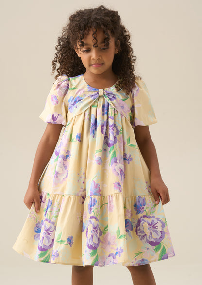 Lucia Floral Print Puff Sleeve Dress