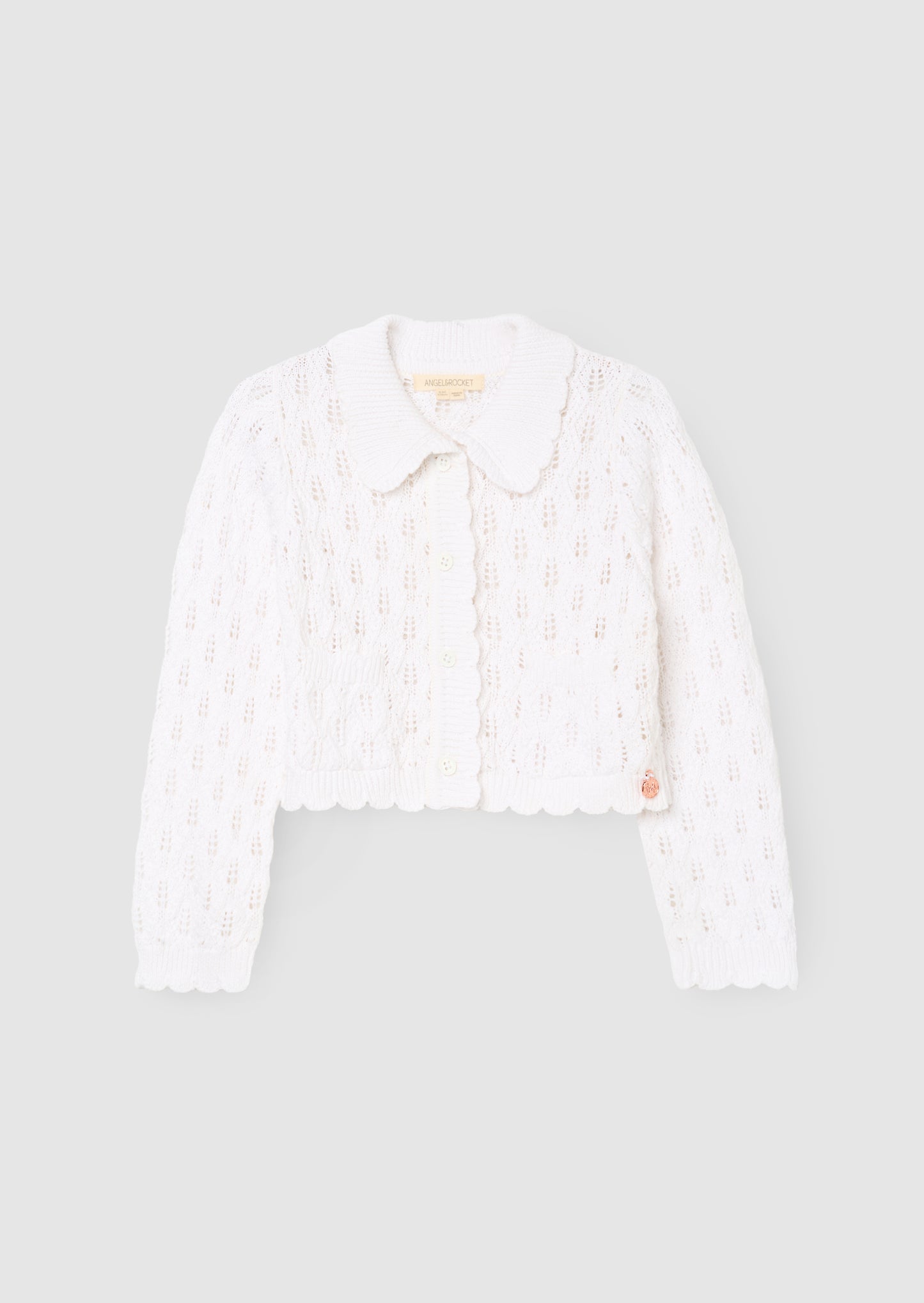 Jessica Collar Crochet Knit Cardigan