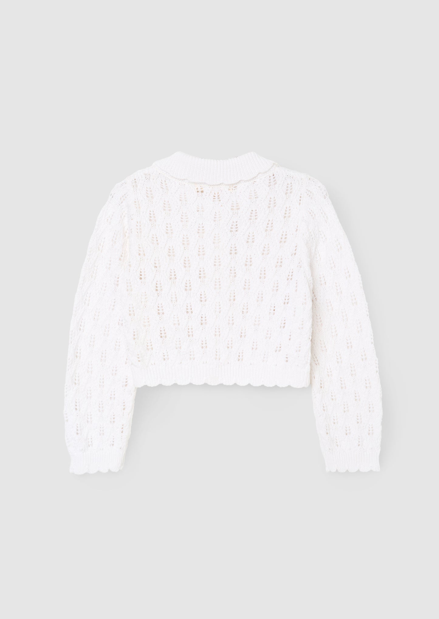 Jessica Collar Crochet Knit Cardigan