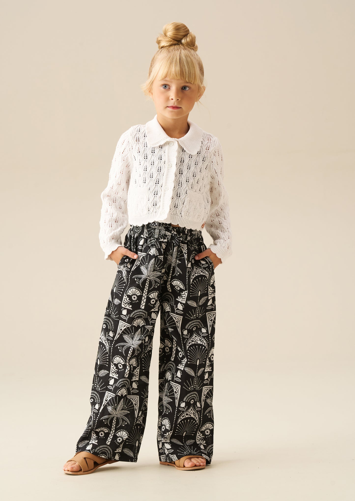 Jessica Collar Crochet Knit Cardigan