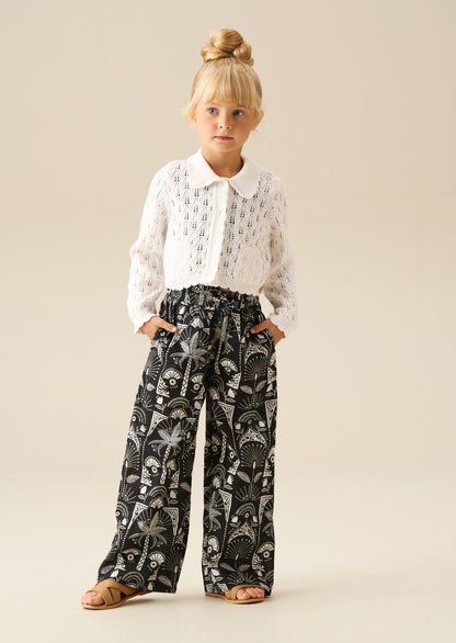 Jessica Collar Crochet Knit Cardigan
