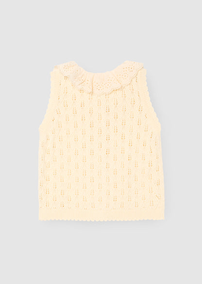 Indie Lace Collar Crochet Knit Cardi