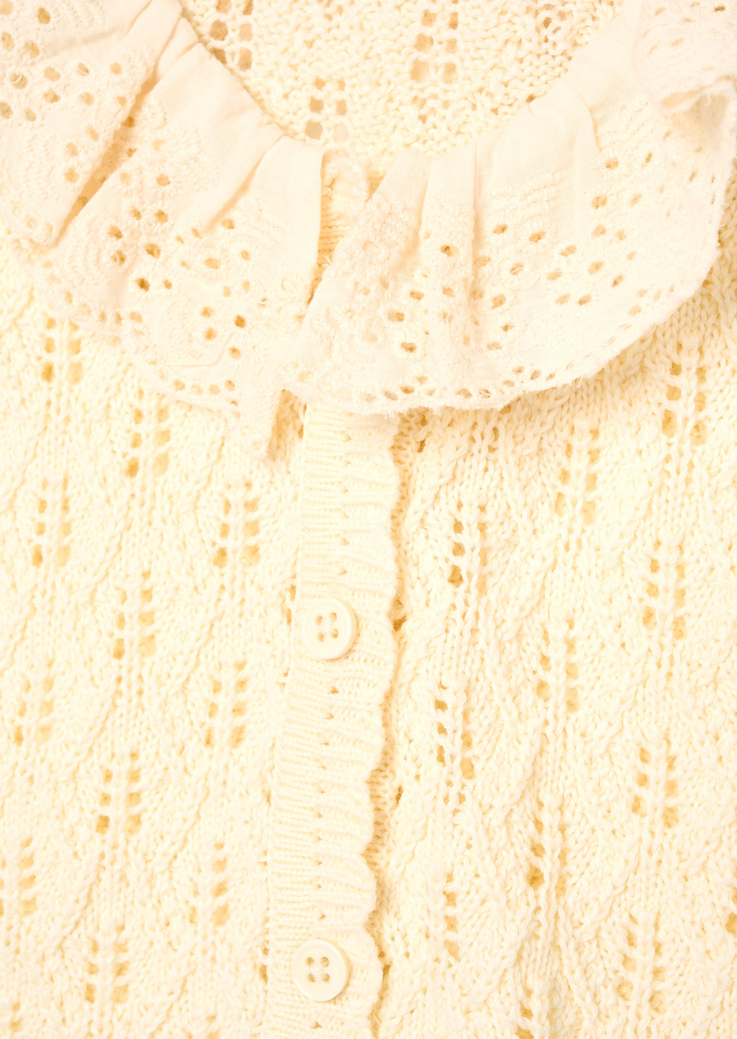 Indie Lace Collar Crochet Knit Cardi