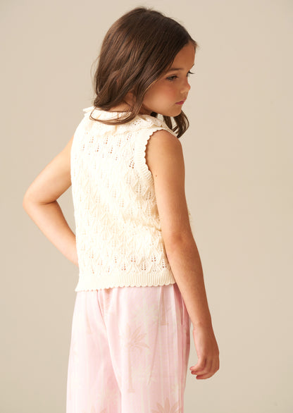 Indie Lace Collar Crochet Knit Cardi
