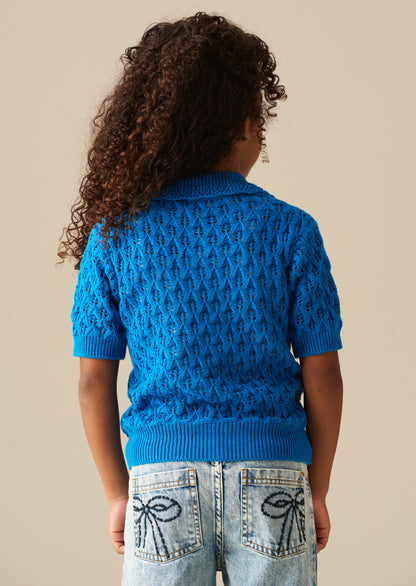 Immy Frill Collar Crochet Knit Jumper