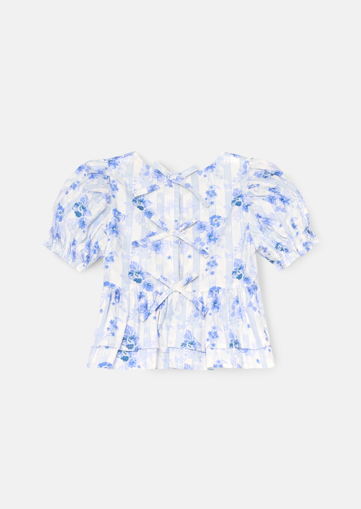 Pia Floral Tie Detail Peplum Top