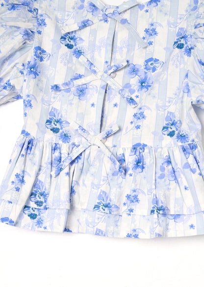 Pia Floral Tie Detail Peplum Top