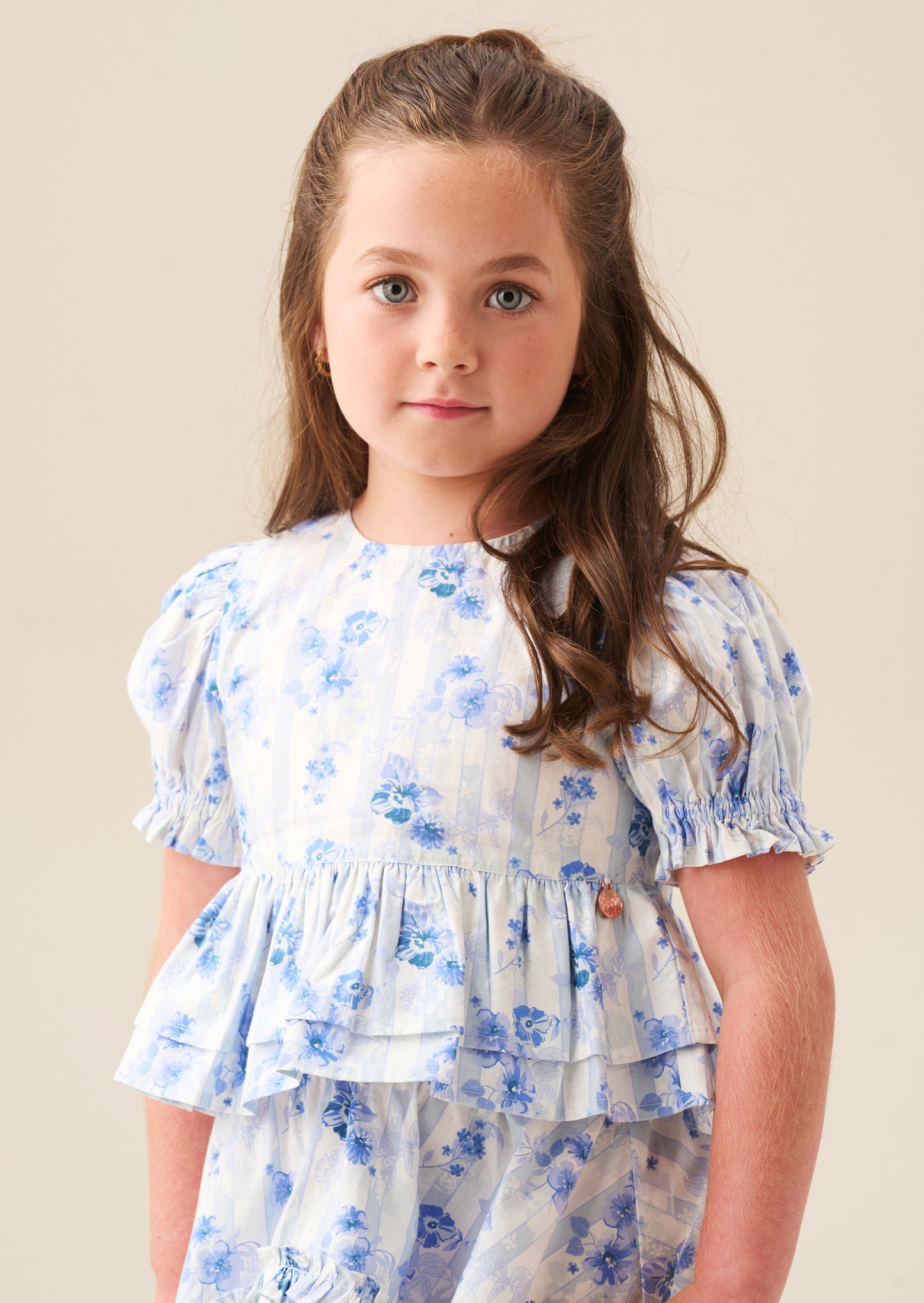 Pia Floral Tie Detail Peplum Top