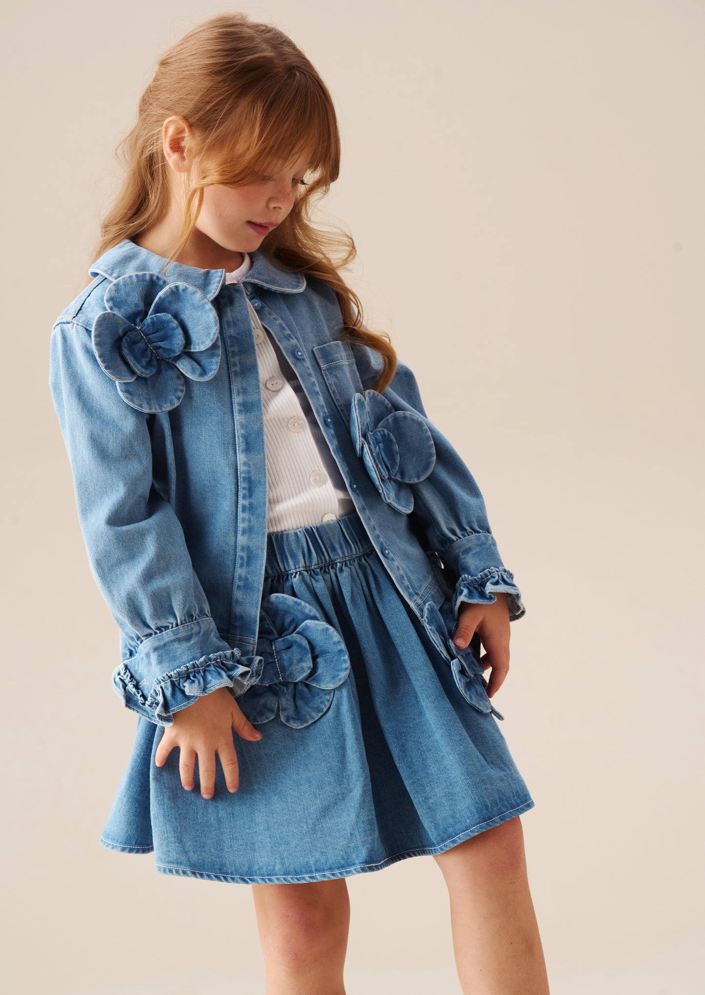 Eden 3D Flower Denim Shirt