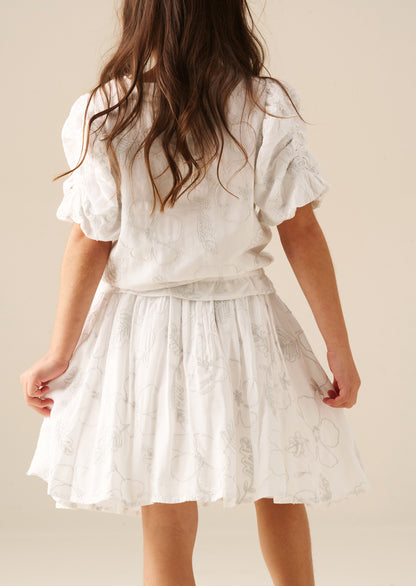 Dalhia Floral Embroidered Skirt