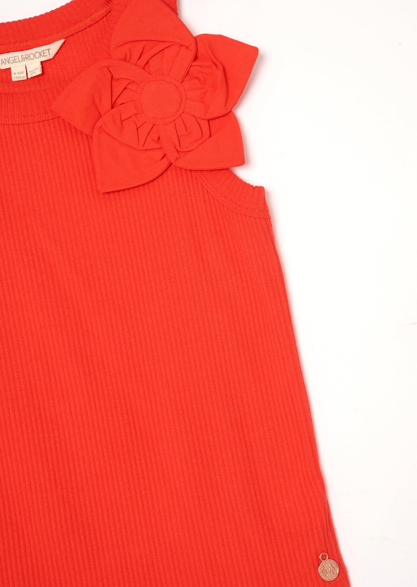 Jess Red Flower Corsage Vest Top