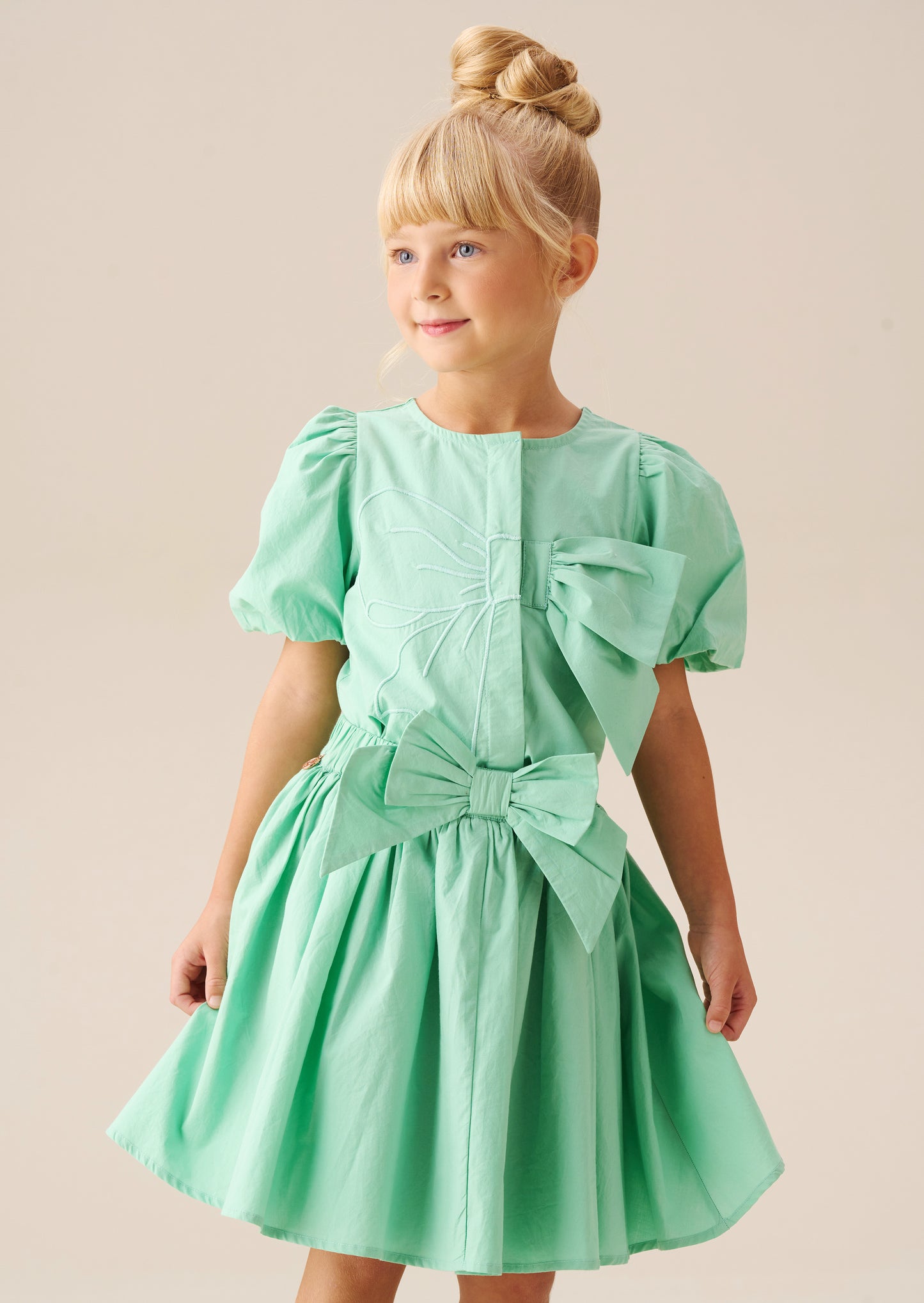 Roxie Bow Embellished Woven Top
