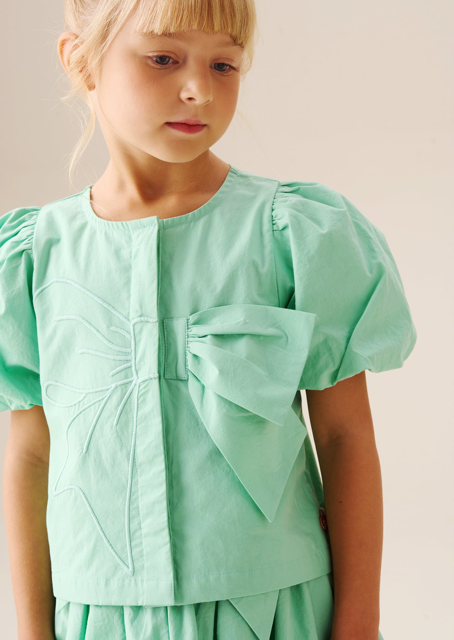 Roxie Bow Embellished Woven Top