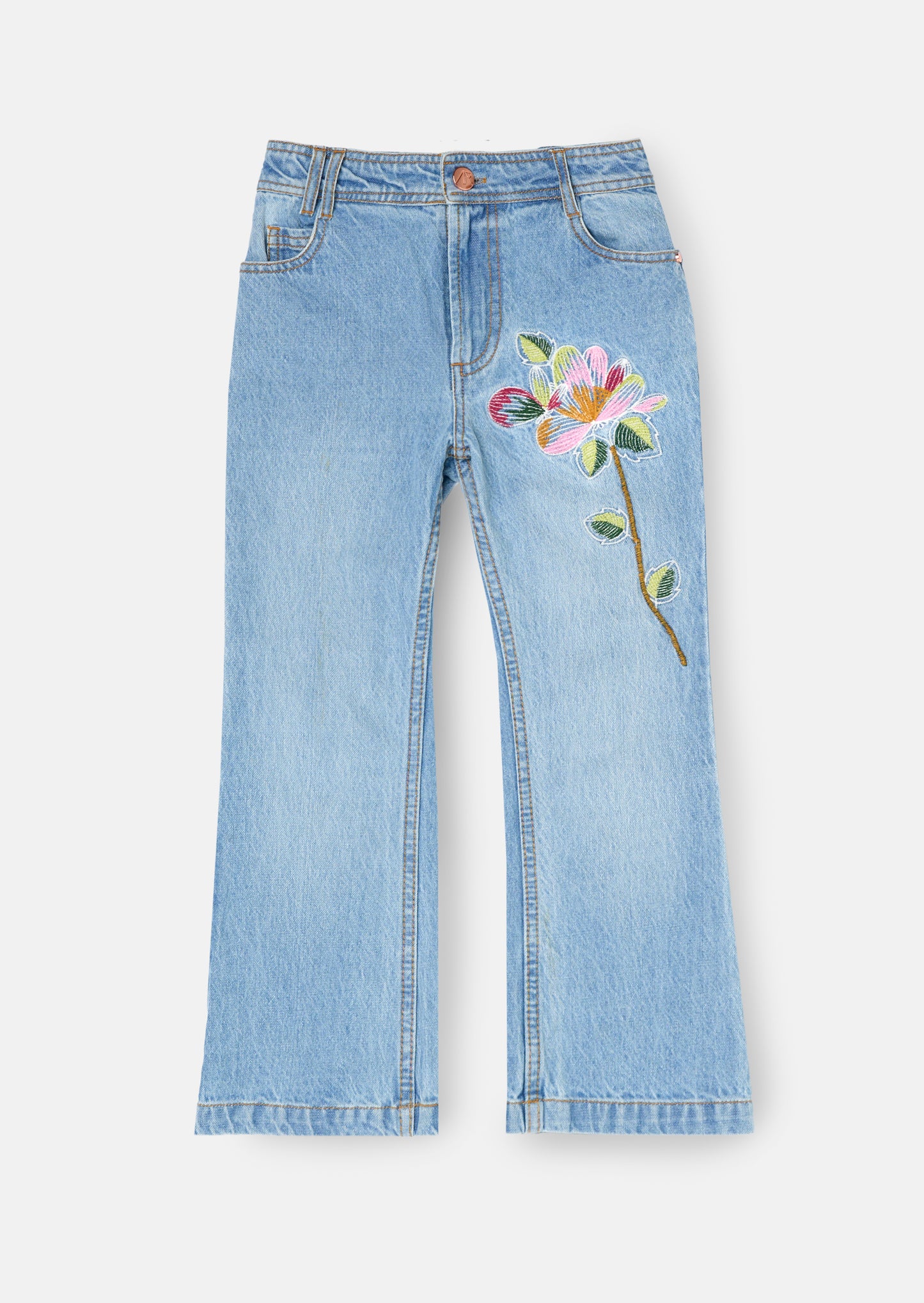 Millie Embroidered Flared Denim Jeans