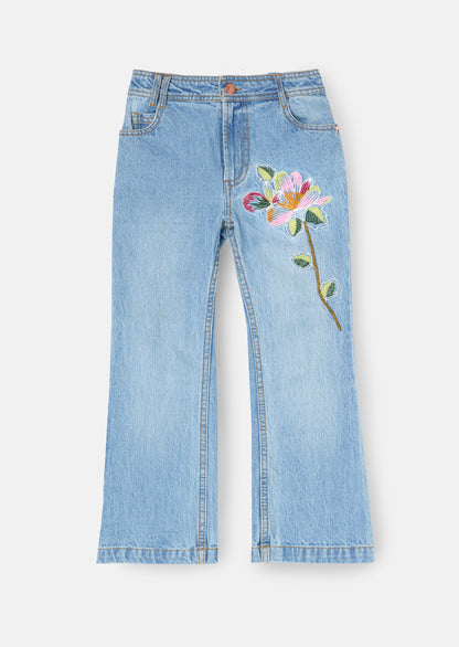 Millie Embroidered Flared Denim Jeans