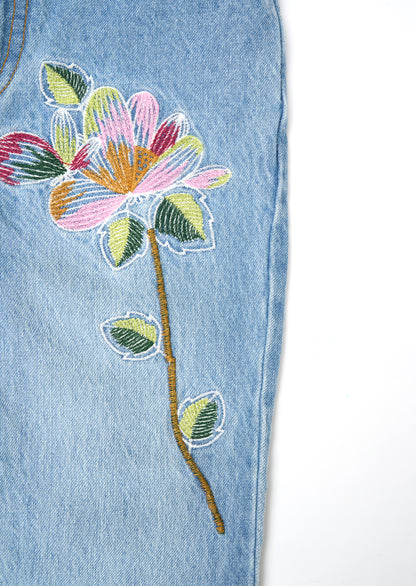 Millie Embroidered Flared Denim Jeans