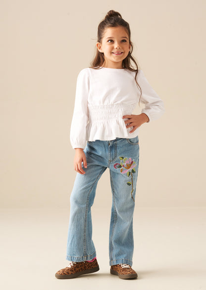 Millie Embroidered Flared Denim Jeans