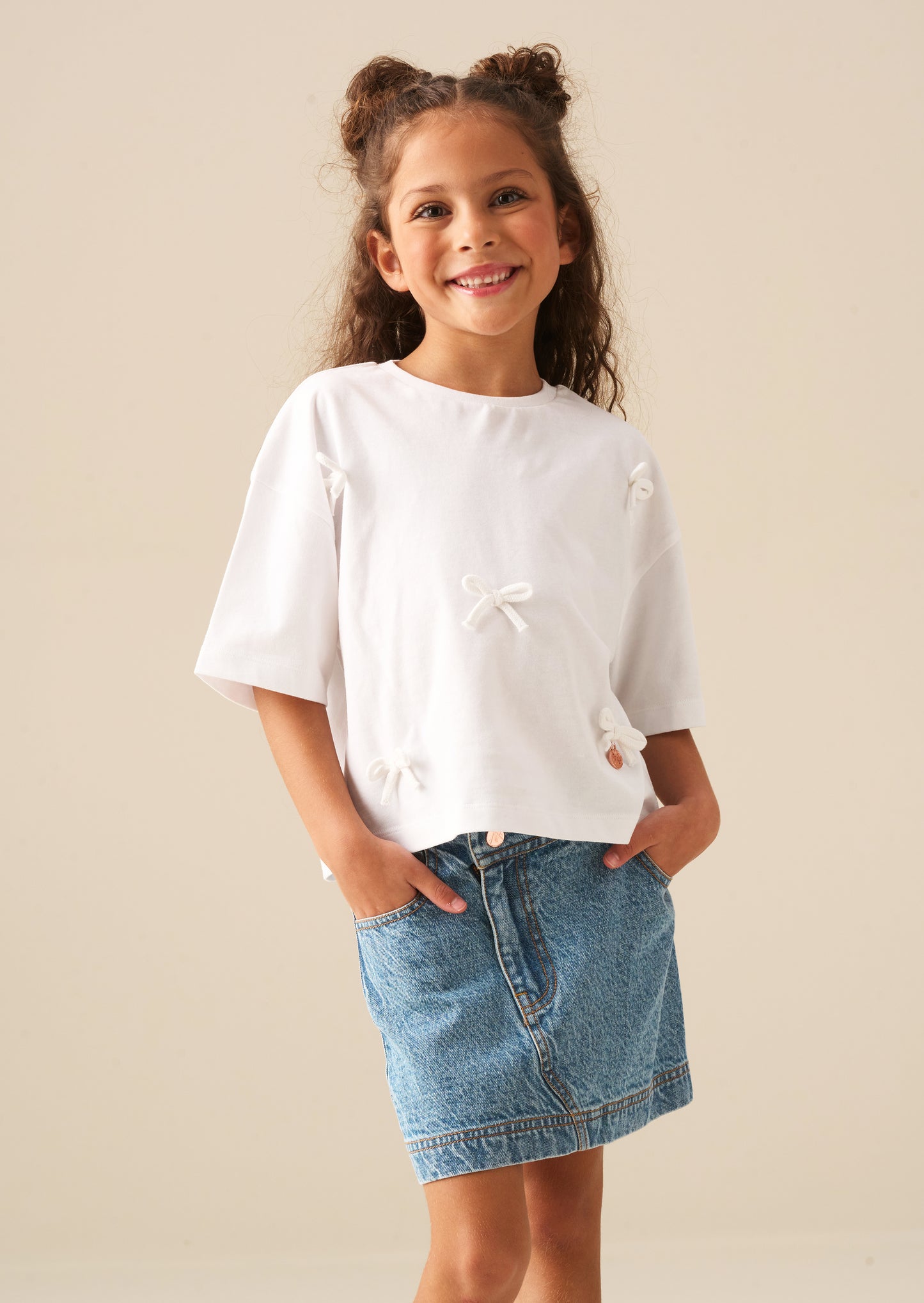 Kendal Asymmetric Waist Denim Mini Skirt