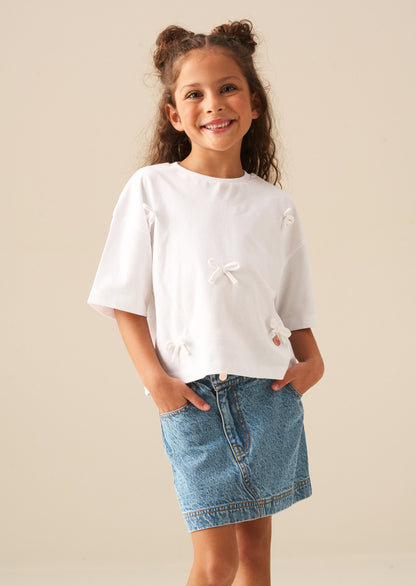 Kendal Asymmetric Waist Denim Mini Skirt