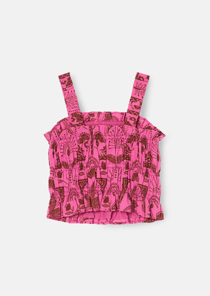 Izzy Palm Print Top