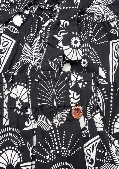 Amie Monochrome Palm Print Top And Trouser