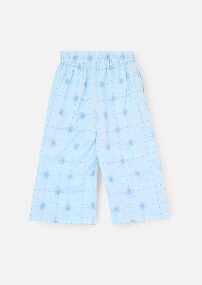 Nellie Tie Waist Embroidered Wide Leg Trousers