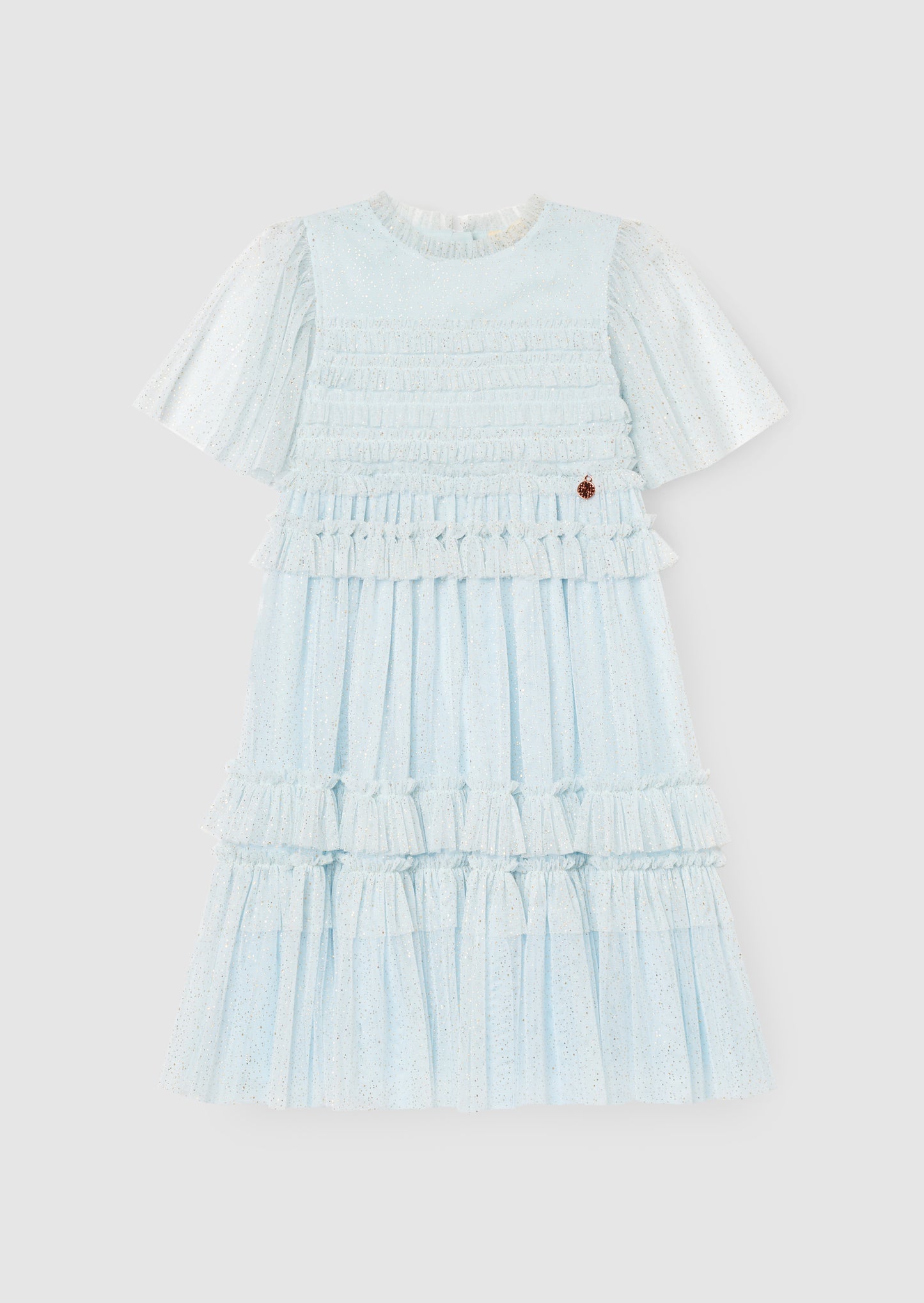 Xeni Ruffle Detail Mesh Dress