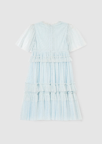 Xeni Ruffle Detail Mesh Dress