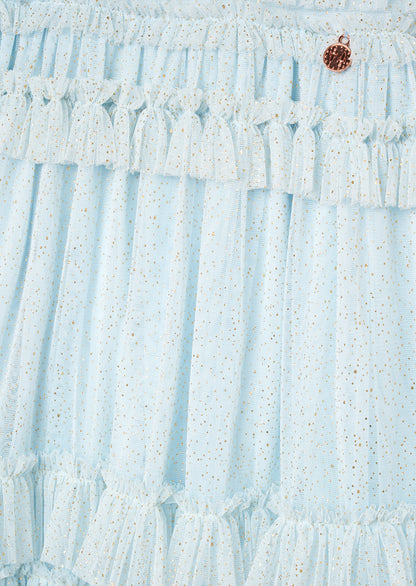 Xeni Ruffle Detail Mesh Dress