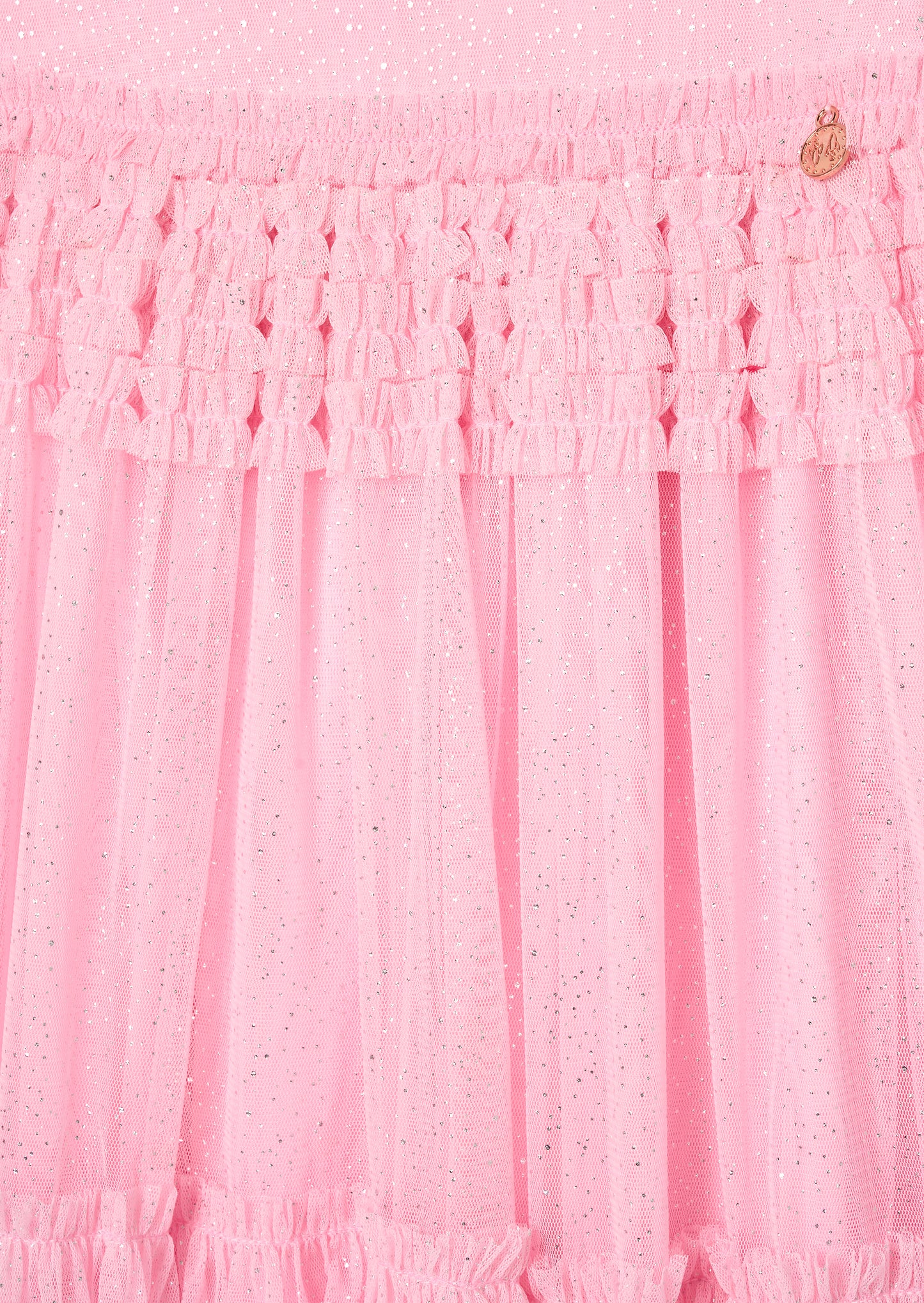 Madison Puff Sleeve Ruffle Waist Mesh Dress