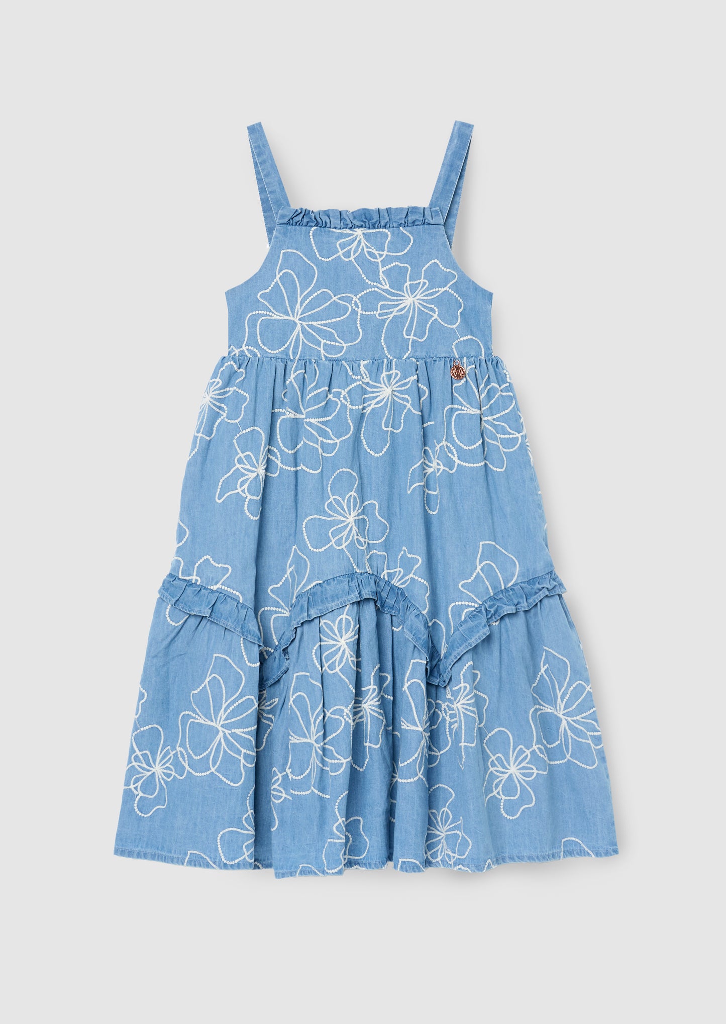 Maya Embroidered Denim Dress