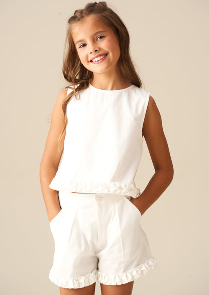 Emmie White Woven Top