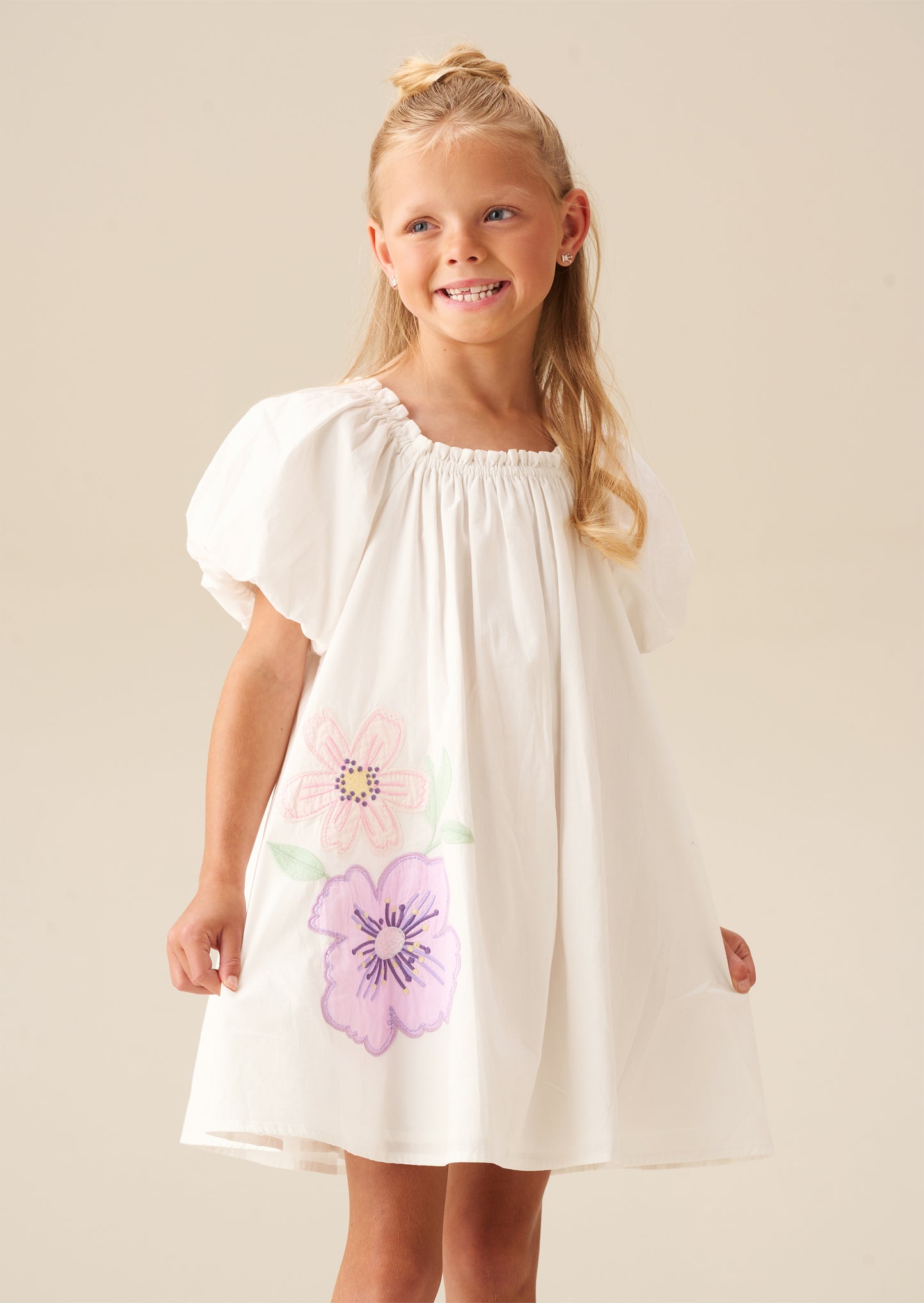 Coletta Puff Sleeve Swing Dress