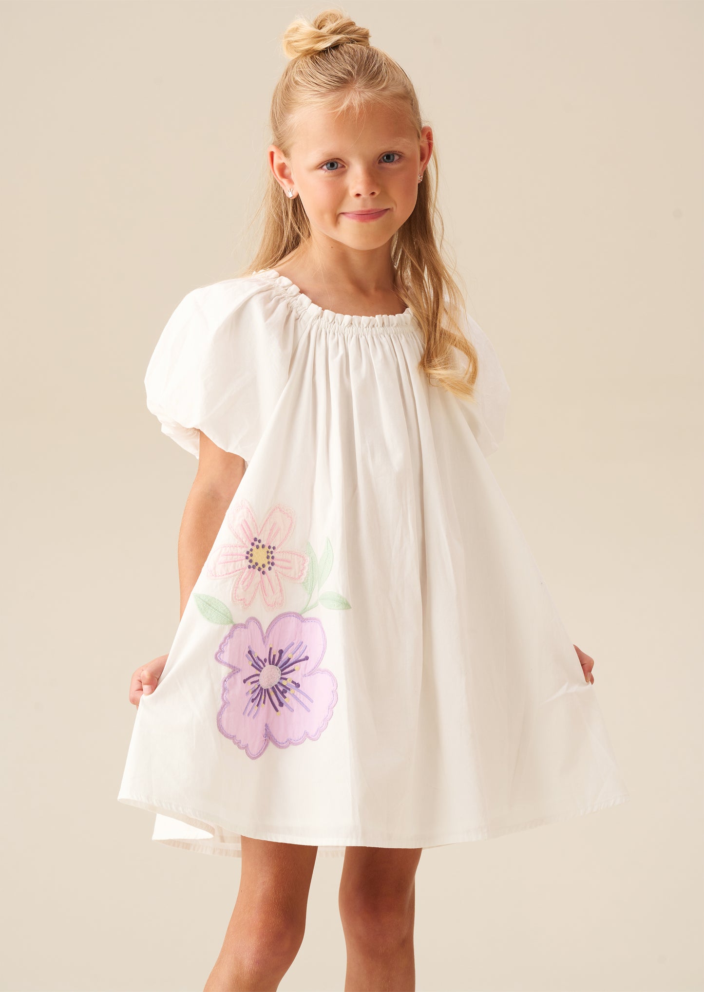 Coletta Puff Sleeve Swing Dress