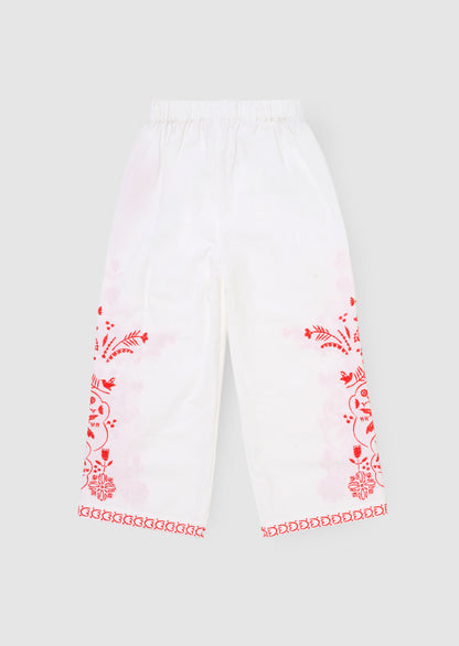 Pippa Embroidered Tie Waist Trousers