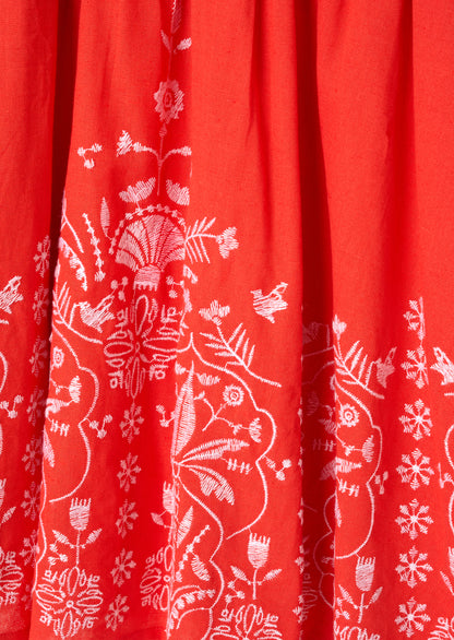 Pippa Red Embroidered Dress