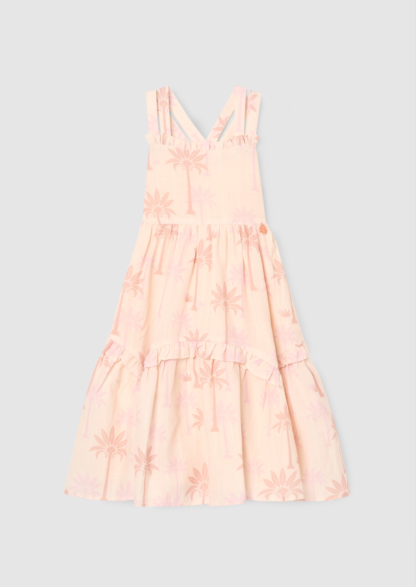 Sarah Natural Palm Print Dress