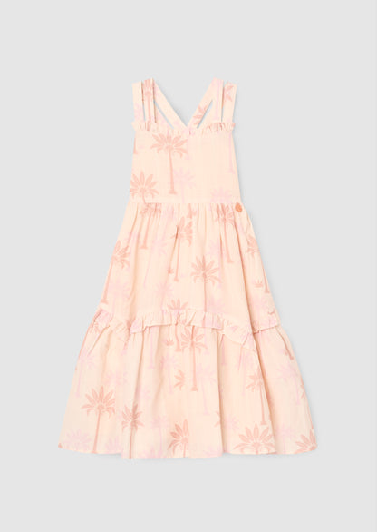 Sarah Natural Palm Print Dress