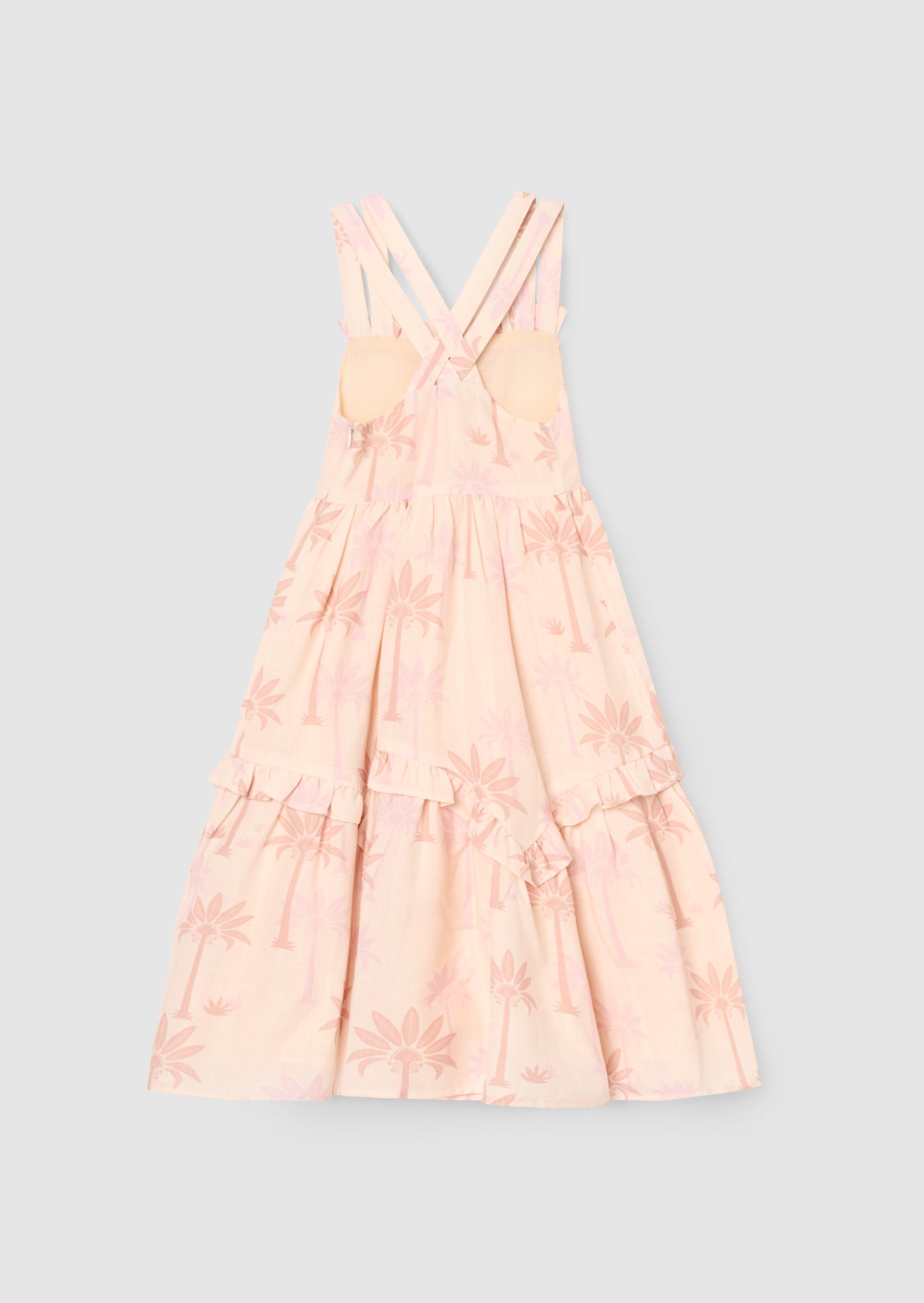 Sarah Natural Palm Print Dress