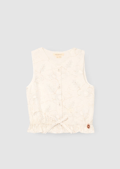 Aurora Floral Embroidered Waistcoat Top