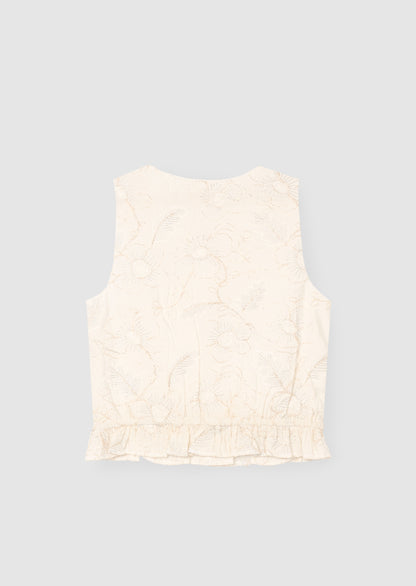 Aurora Floral Embroidered Waistcoat Top