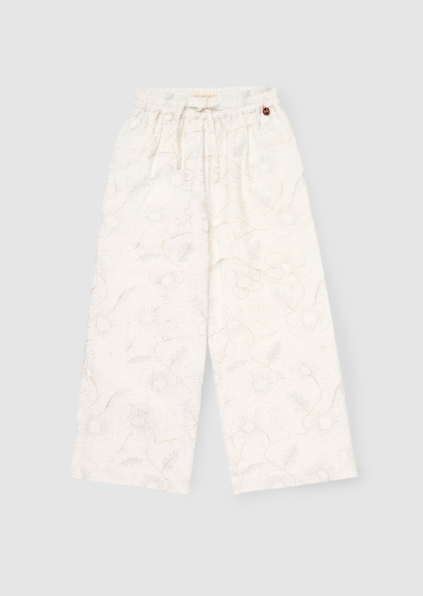 Aurora Floral Embroidered Tie Waist Trousers