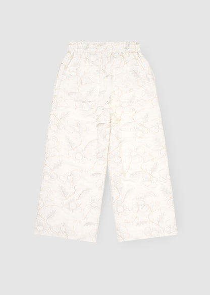 Aurora Floral Embroidered Tie Waist Trousers