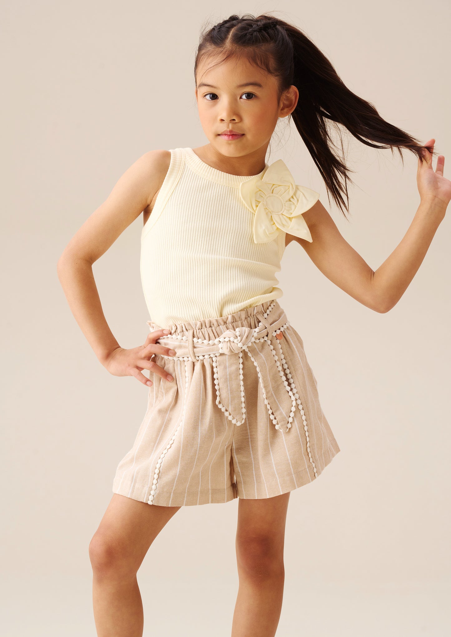 Jenna Stripe Linen Shorts