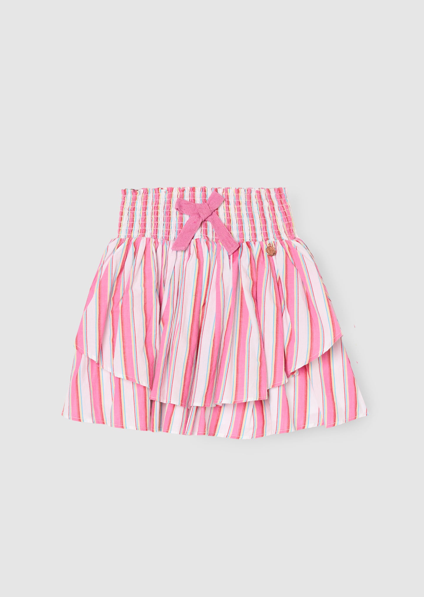 Tammy Stripe Shirred Waist Mini Skirt