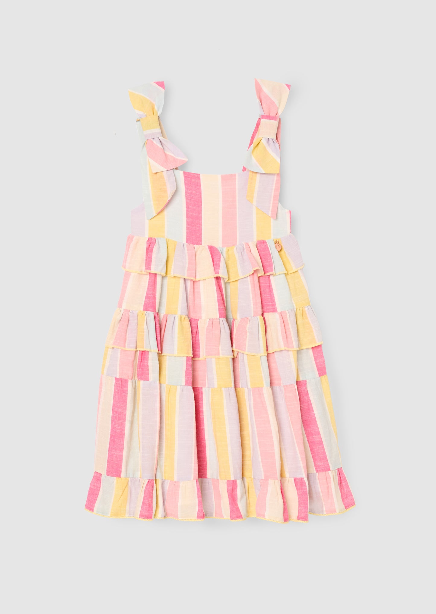 Nola Pastel Stripe Tiered Dress