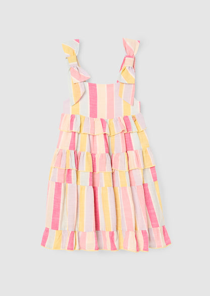 Nola Pastel Stripe Tiered Dress